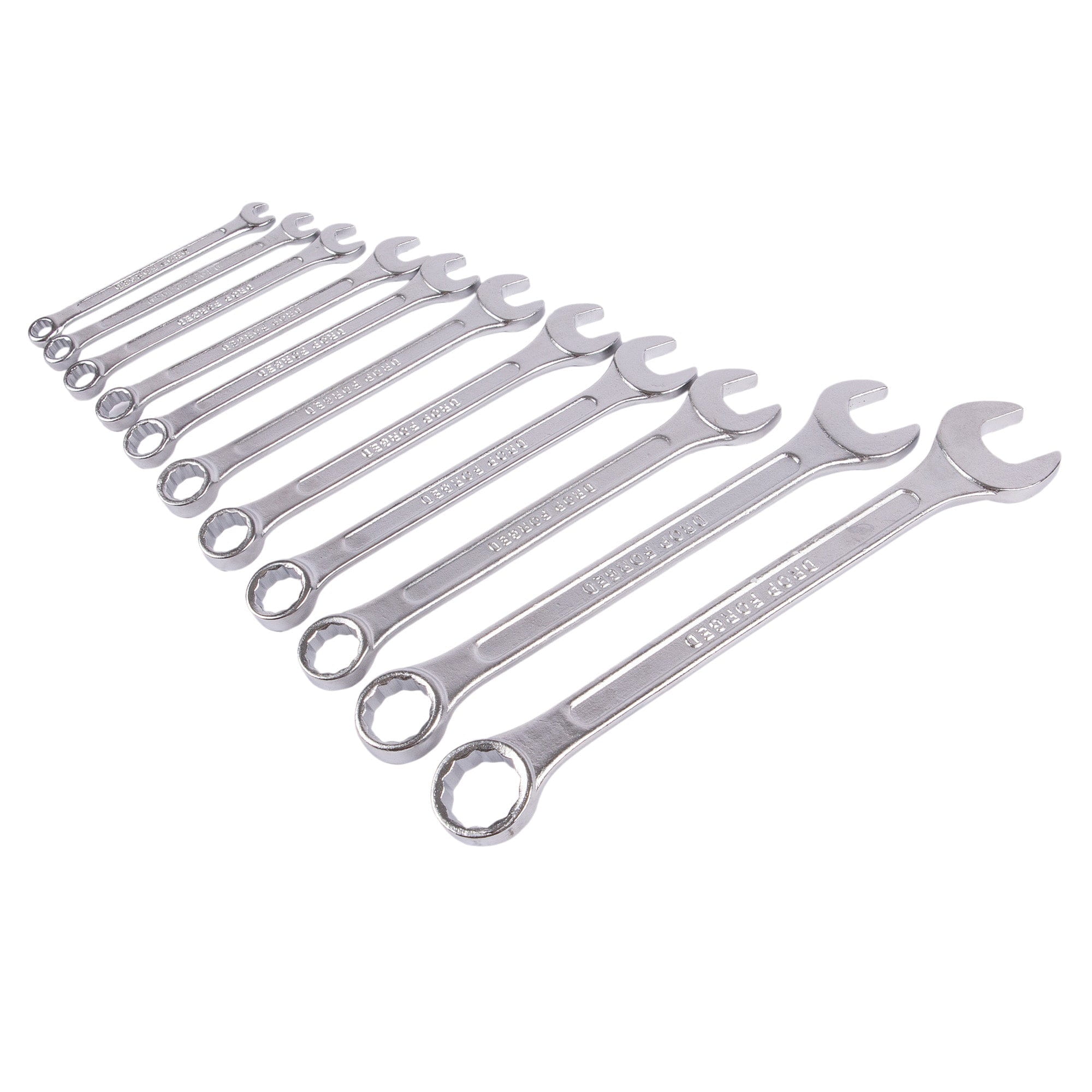 11pc Carbon Steel Metric Combination Spanner Set - By Blackspur 