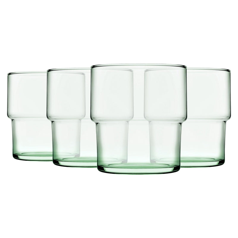 300ml Aware Hill Recycled Glass Stacking Tumblers - Green - By Pasabahce