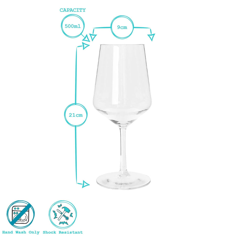 500ml Reusable Plastic Wine Glasses - Pack of 12 - By Argon Tableware