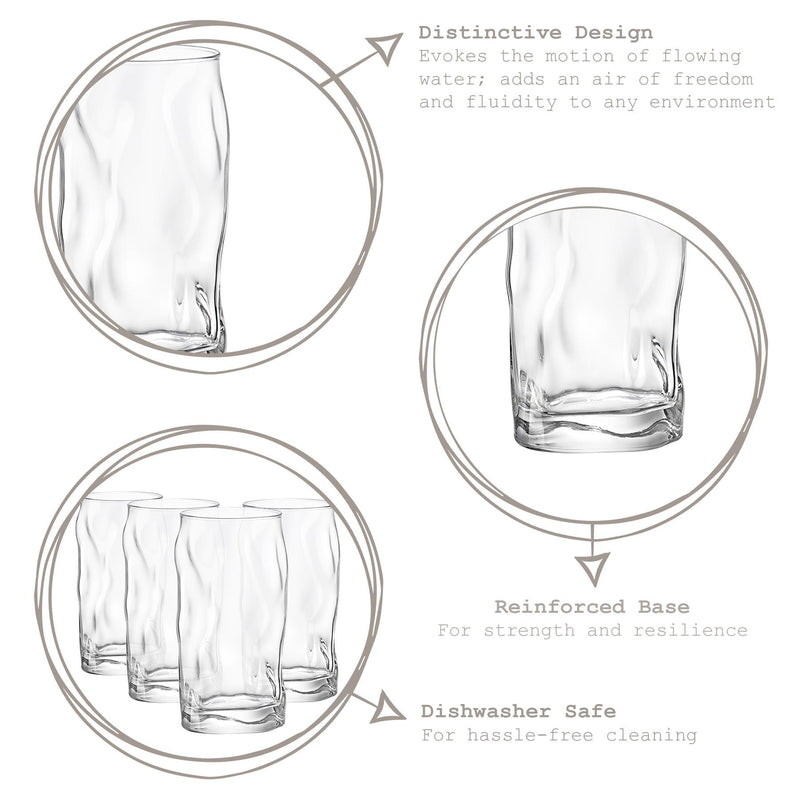 460ml Sorgente Tumbler Glasses - By Bormioli Rocco