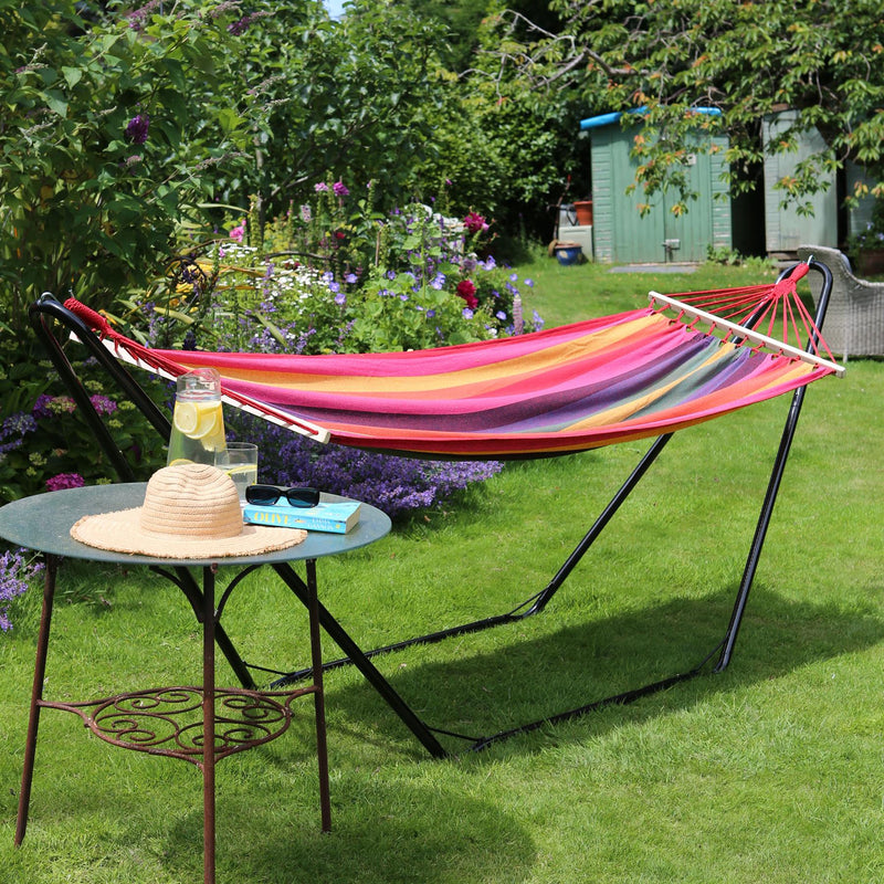 200 x 80cm Deluxe Cotton Garden Hammock - By Harbour Housewares