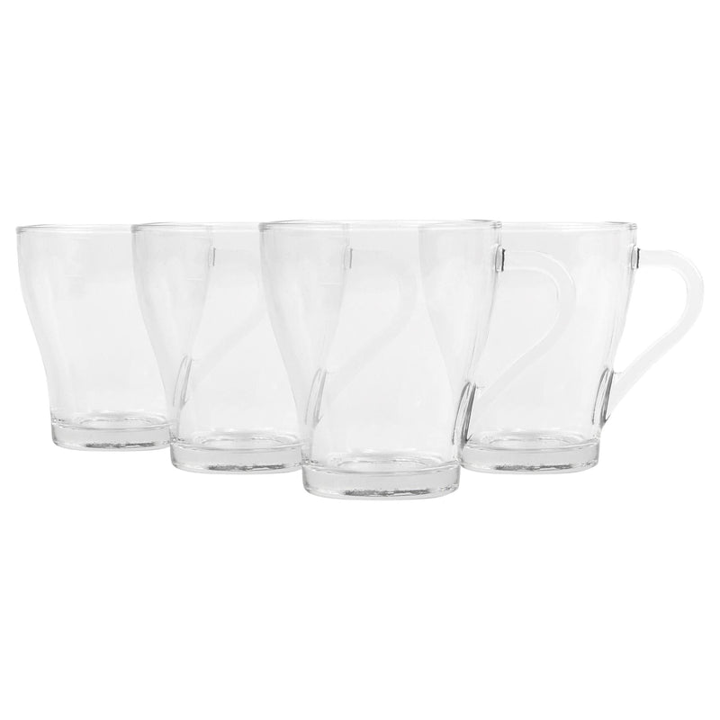 300ml Glass Coffee Cups - Pack of 4 - By Excellent Houseware