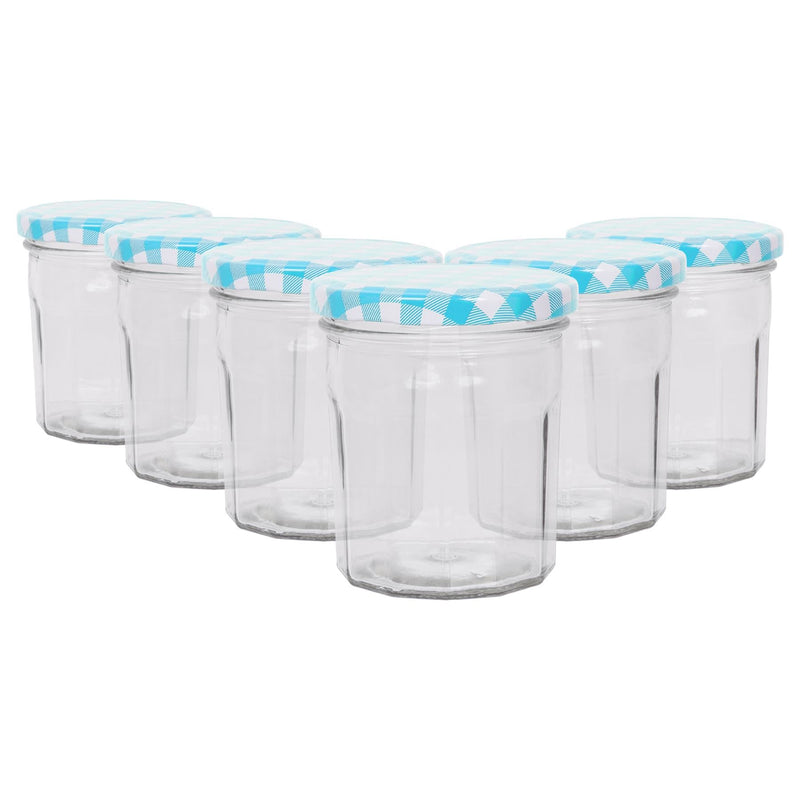 250ml Glass Jam Jars with Lids - Pack of 6 - By Argon Tableware