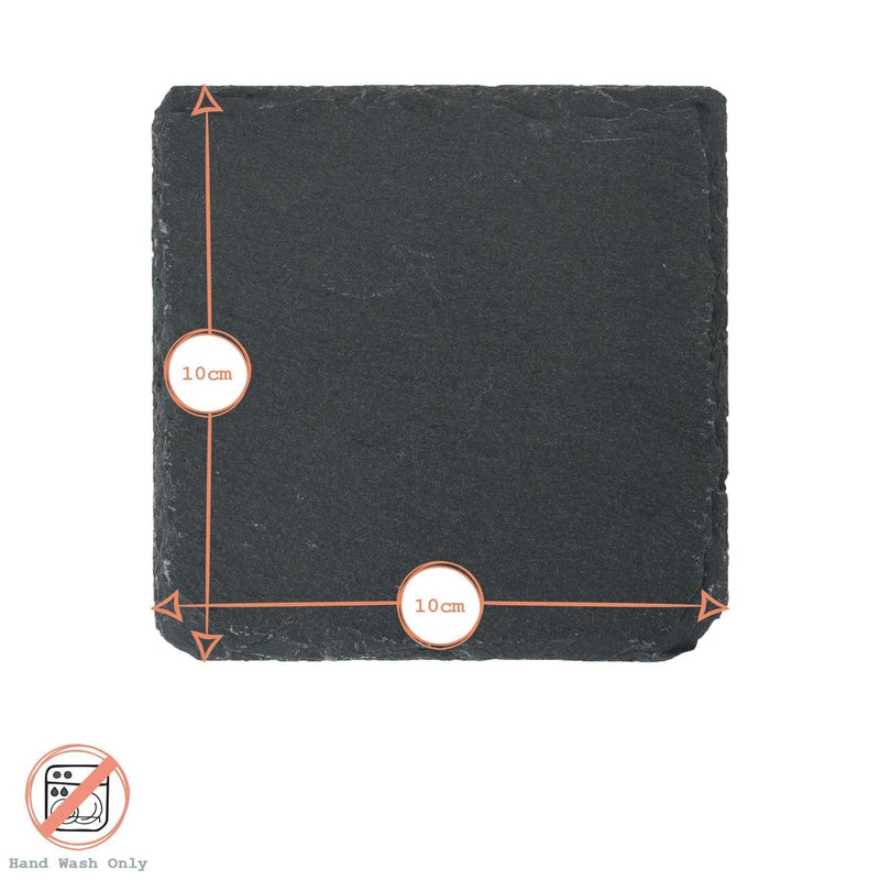 Square Slate Coasters - 10cm - Pack of 12 - By Argon Tableware