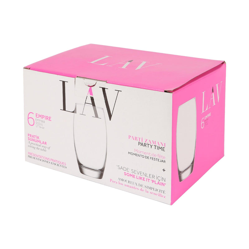 510ml Empire Highball Glasses - Pack of 12  - By LAV