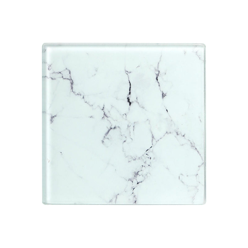 Square Glass Coasters - Marble - Pack of 6 - By Harbour Housewares