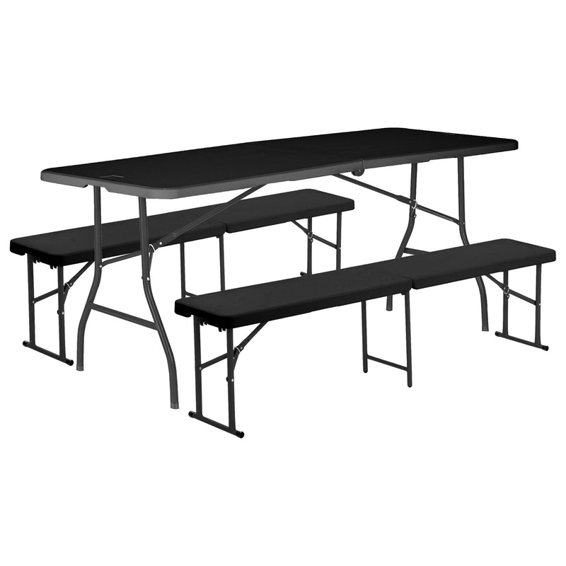 Folding Table & Bench Set - 180cm (6ft) - By Harbour Housewares