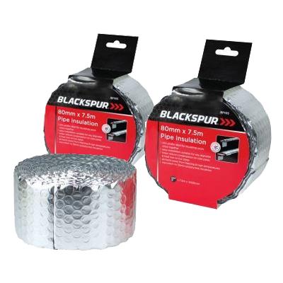 Foil Pipe Insulation Tape - 80mm x 7.5M - Silver - By Blackspur