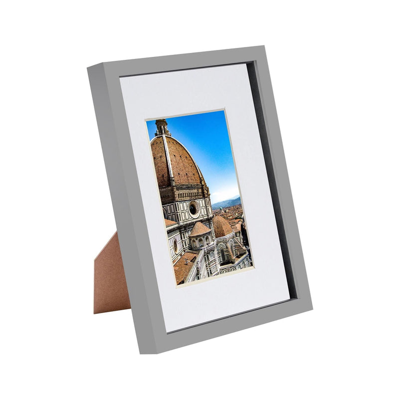 Grey A4 (8" x 12") 3D Shadow Box Frame with A5 Mount - By Nicola Spring