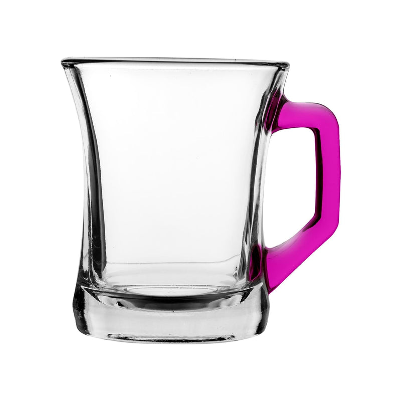 225ml Zen+ Multicolour Glass Coffee Mugs - Pack of 12  - By LAV