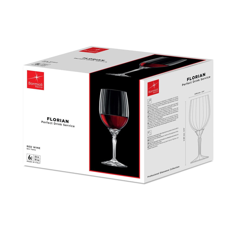 535ml Florian Red Wine Glasses - By Bormioli Rocco