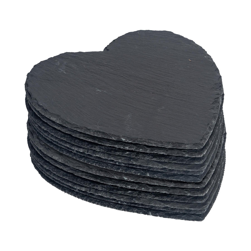 Heart Slate Placemats - 25cm - Pack of 12 - By Argon Tableware