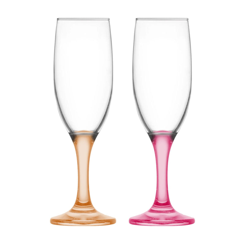 190ml Misket Glass Champagne Flutes - Pack of 6 - By LAV