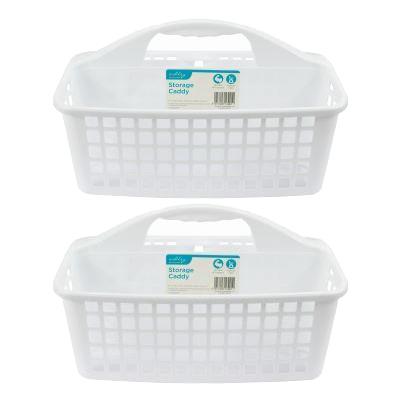 Plastic Stackable Storage Caddy - 32cm x 23cm x 18.5cm - White - By Ashley