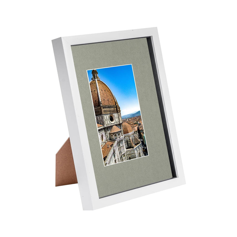 White A4 (8" x 12") 3D Shadow Box Frame with A5 Mount - By Nicola Spring