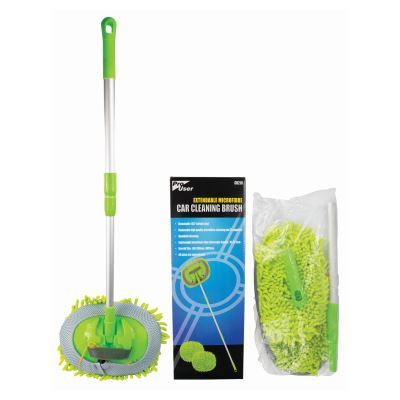 Microfibre Extendable Car Wash Brush - 43" - Green - By Pro User