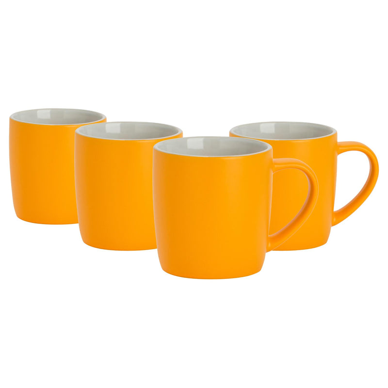 350ml Matt Coloured Coffee Mugs - Pack of 4 - By Argon Tableware