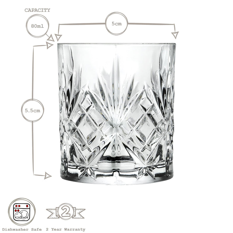 80ml Melodia Shot Glasses - Pack of 12 - By RCR Crystal