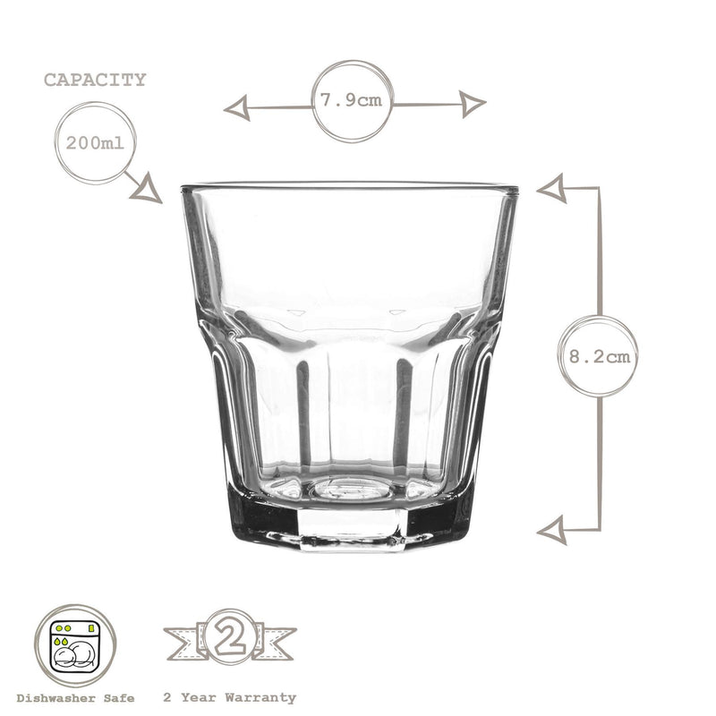 200ml Aras Water Glasses - Pack of 12 - By LAV