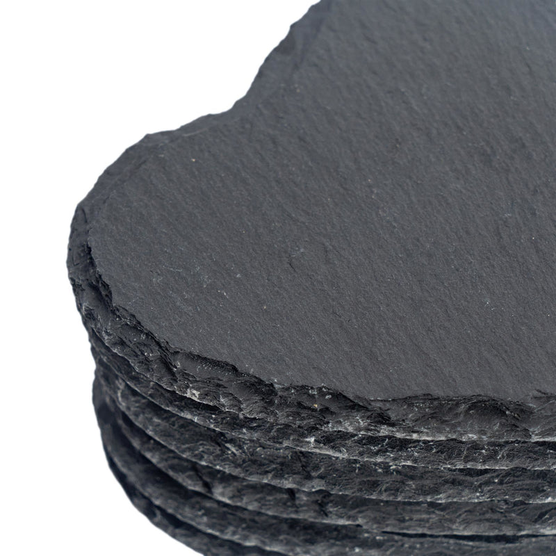 Heart Slate Coasters - 10cm - Pack of 12 - By Argon Tableware