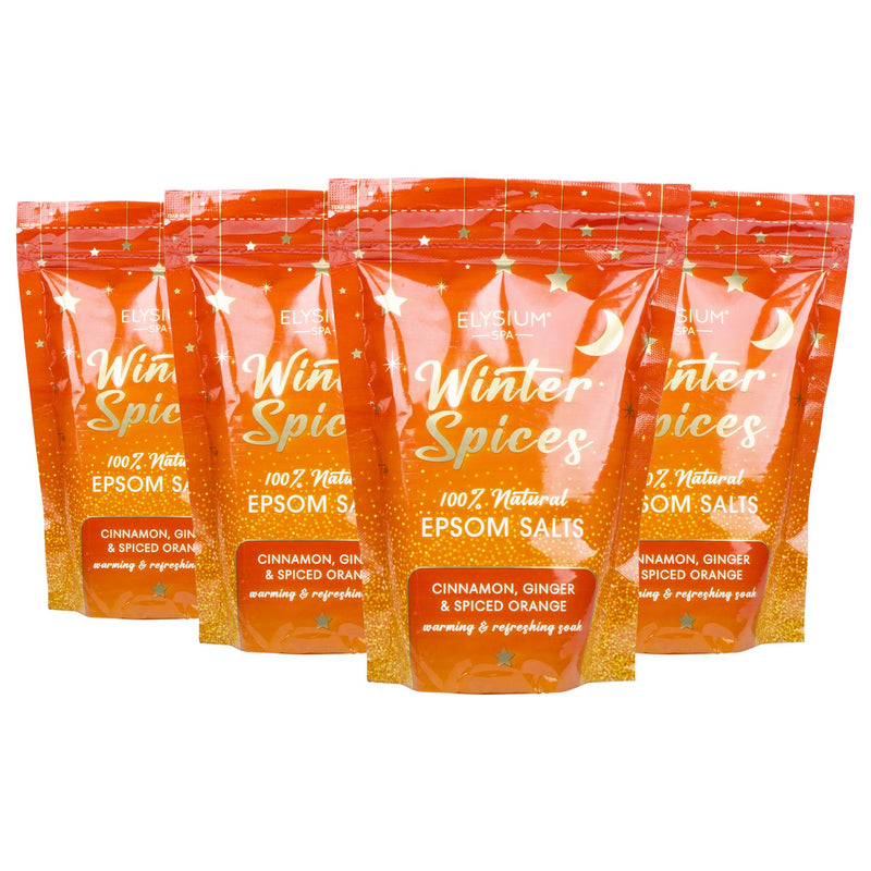 Epsom Salts - 450g - Winter Spices - Pack of 4 - By Elysium Spa