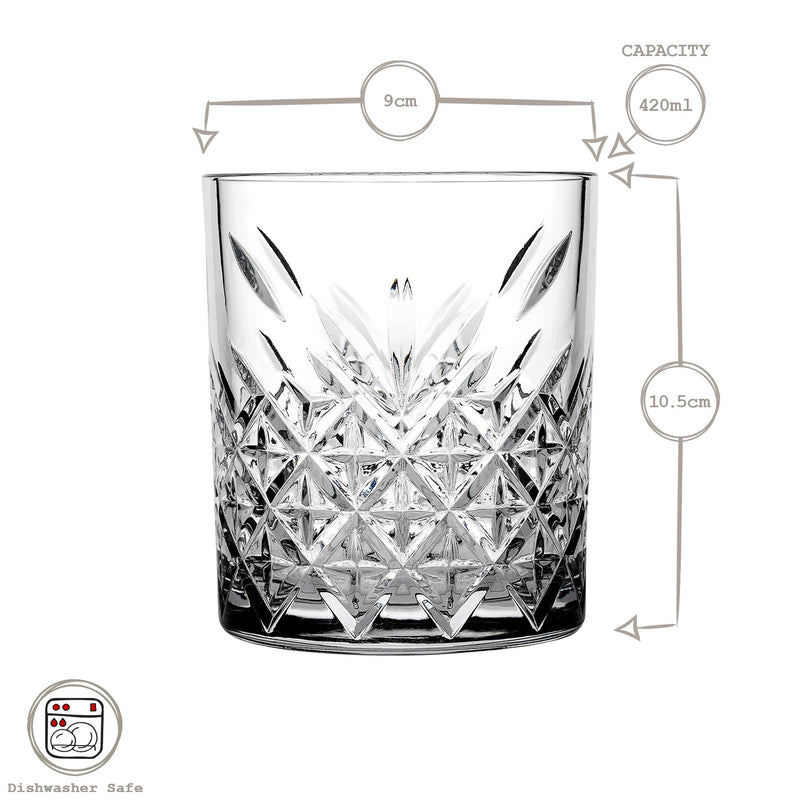 420ml Timeless Whisky Glasses - By Pasabahce