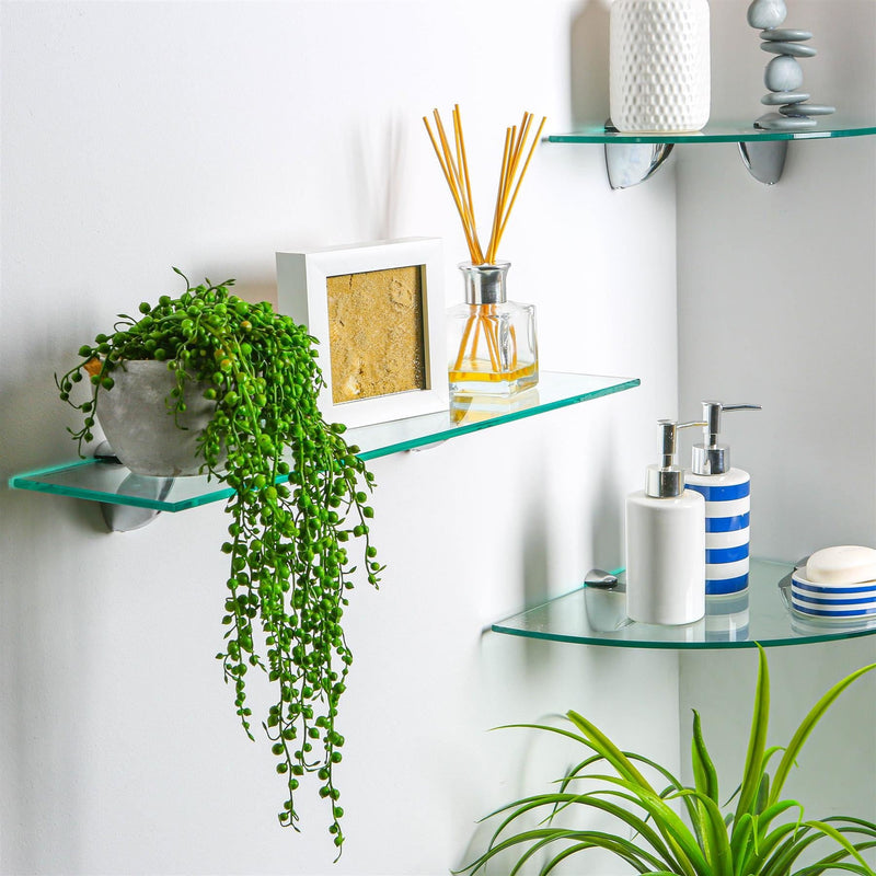 Floating Glass Wall Shelf - 40cm - By Harbour Housewares