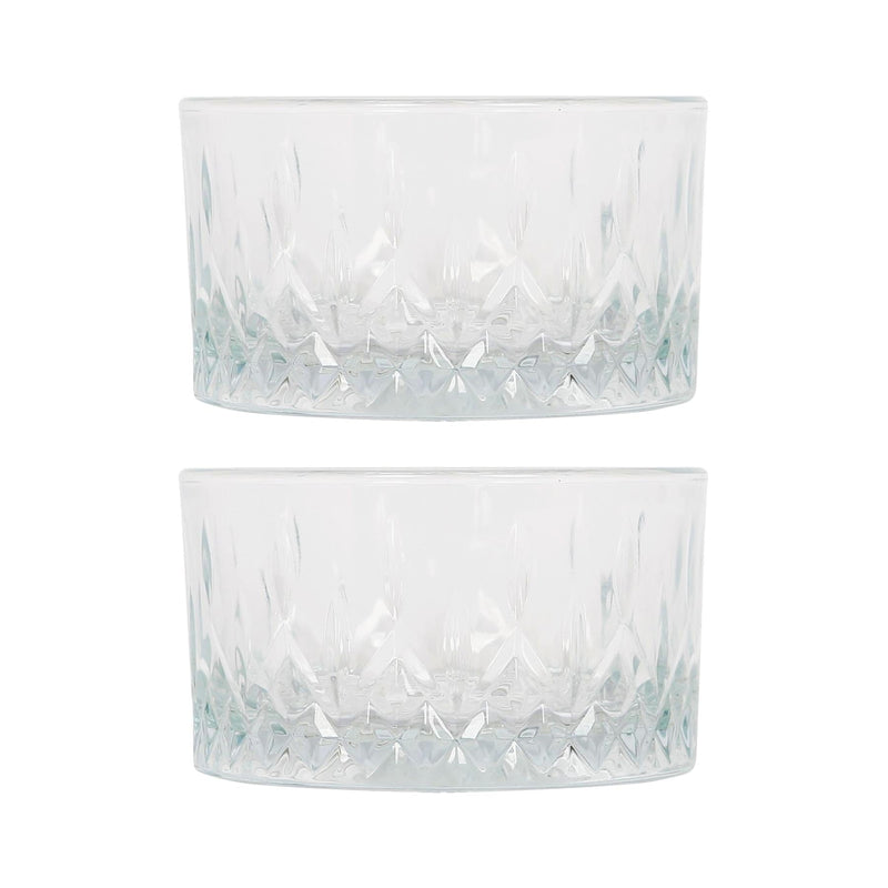 9.5cm Odin Glass Snack Bowls - Pack of 2 - By LAV