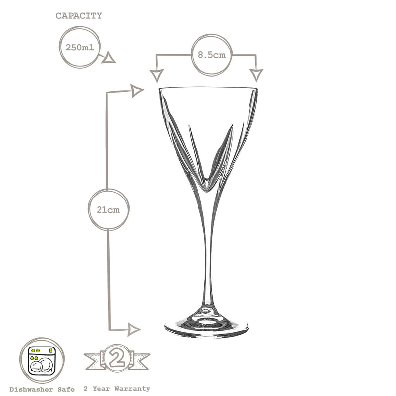 250ml Fusion Wine Glasses - By Rcr Crystal