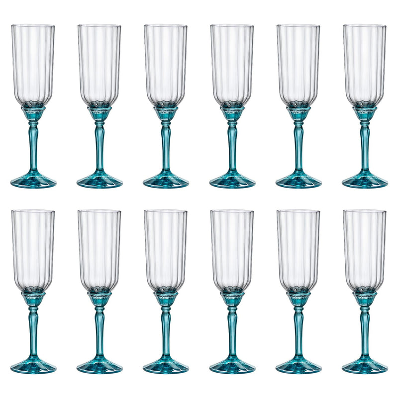 210ml Florian Champagne Flute Glasses - By Bormioli Rocco