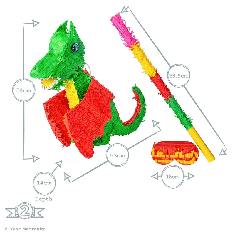 3pc Dragon Pinata Party Set - By Fax Potato