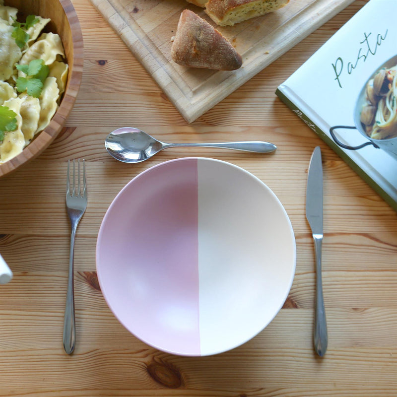 Colour Block Stoneware Pasta Bowl - 20.5cm - By Nicola Spring