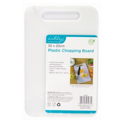 Plastic Chopping Board - White - By Ashley