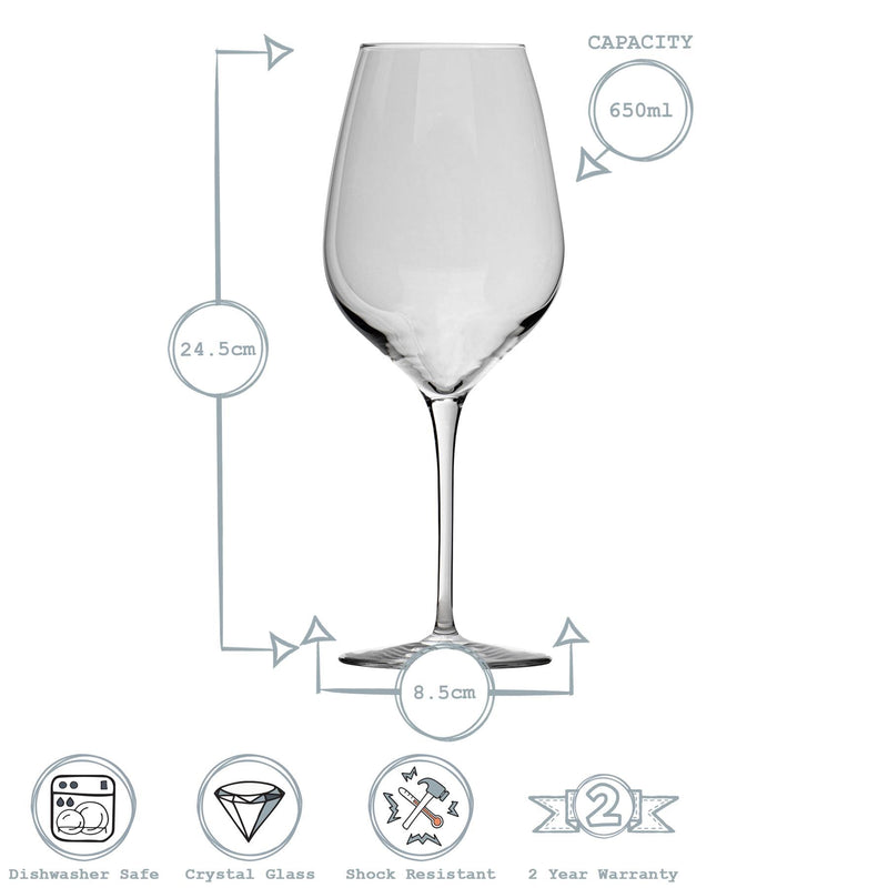 650ml Inalto Tre Sensi Wine Glasses - By Bormioli Rocco