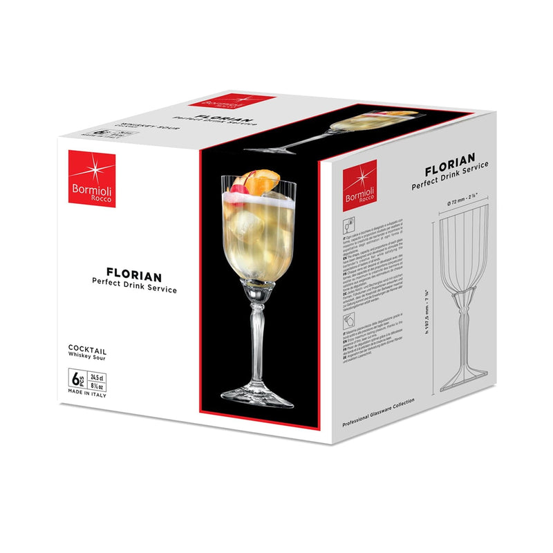 245ml Florian Cocktail Glasses - By Bormioli Rocco