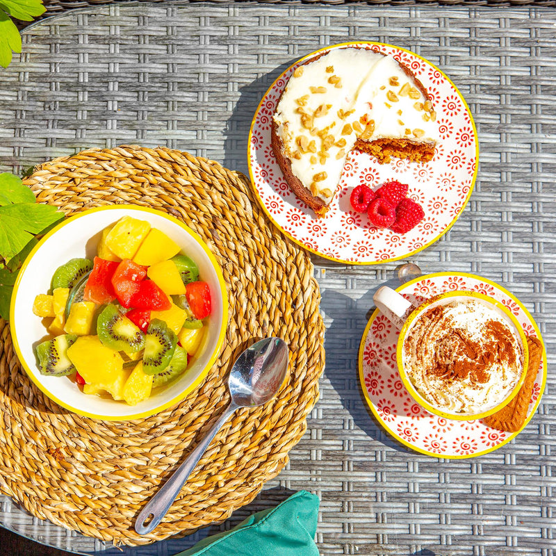 24pc Hand-Printed Stoneware Dinner Set - By Nicola Spring