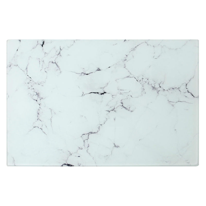 Rectangle Glass Chopping Board - 50cm x 40cm - Marble - By Harbour Housewares