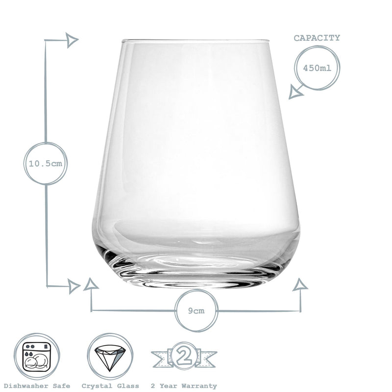 450ml Inalto Uno Stemless Wine Glasses - By Bormioli Rocco