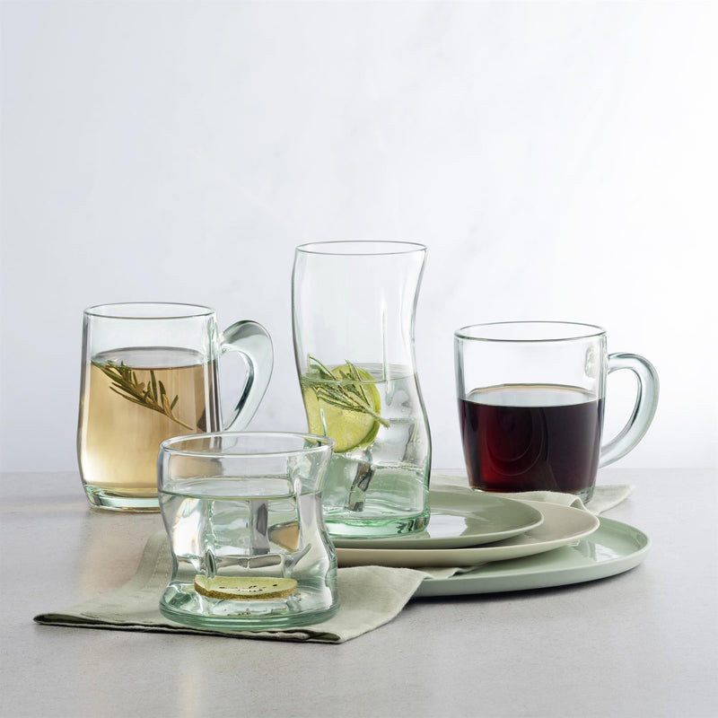 340ml Aware Basic Recycled Glass Mugs - Green - Pack of Two - By Pasabahce