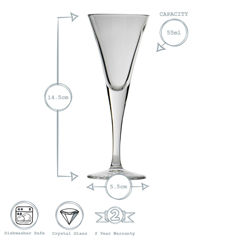 55ml Fiore Sherry Glasses - Pack of 12 - By Bormioli Rocco