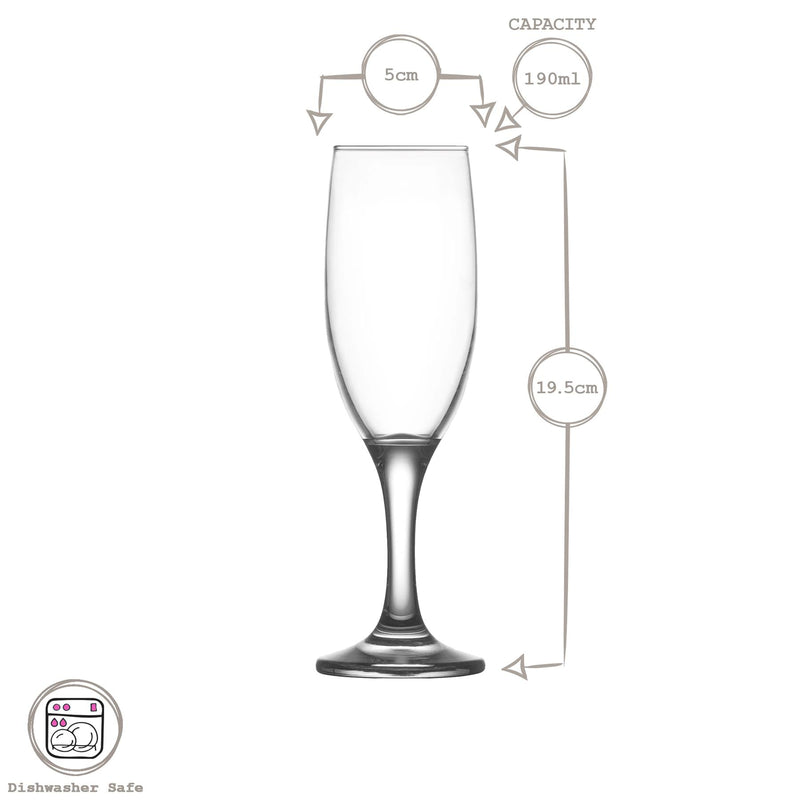 190ml Misket Champagne Flute Glasses - By LAV