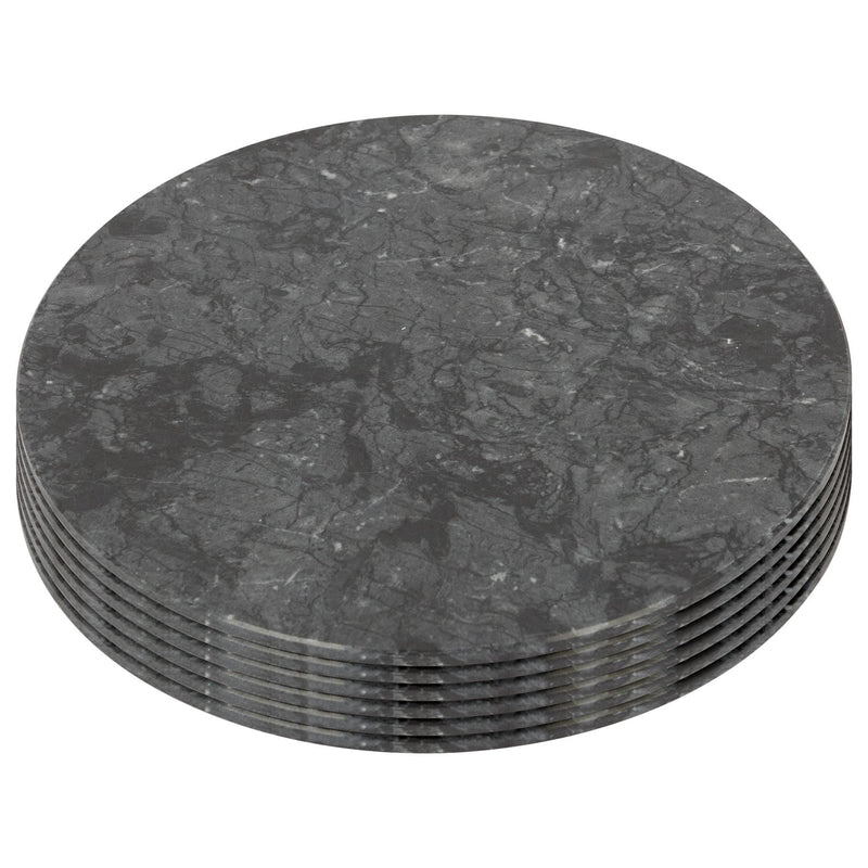 Round Marble Placemats - 30cm - Pack of Six - By Argon Tableware