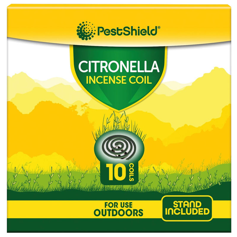 Outdoor Citronella Incense Coils with Stand - Green - Pack of 10 - By PestShield