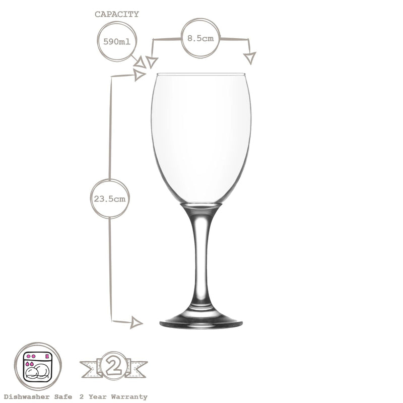 590ml Empire Red Wine Glasses - By Lav