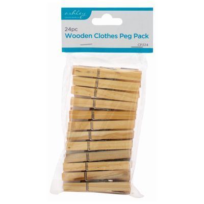 Wooden Clothes Pegs - 7.5cm - By Ashley