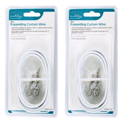 Expanding Curtain Wire - 3m - White - By Ashley