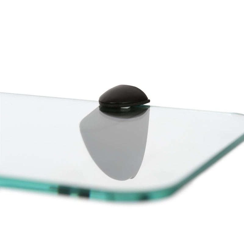 Rounded Floating Glass Bathroom Shelf - 40cm - By Harbour Housewares