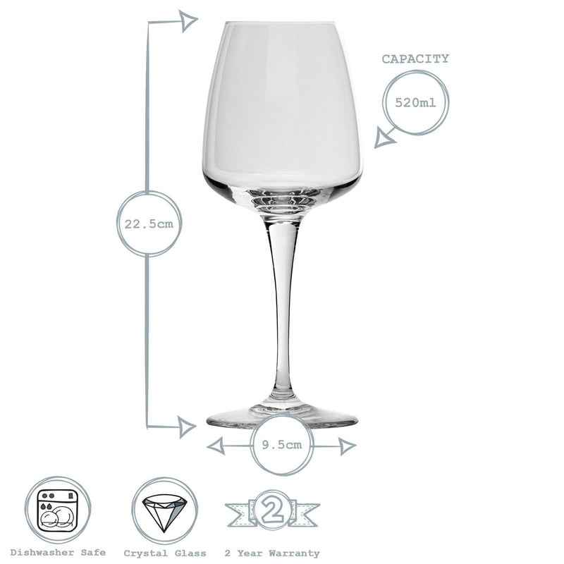 520ml Aurum Wine Glasses - By Bormioli Rocco