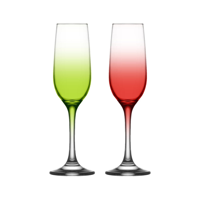 215ml Fame Full Colour Champagne Flute Glasses - By Lav