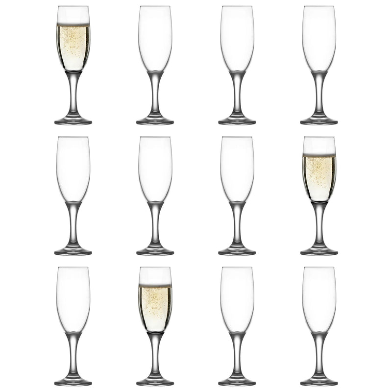 190ml Misket Glass Champagne Flutes - Pack of 12 - By LAV